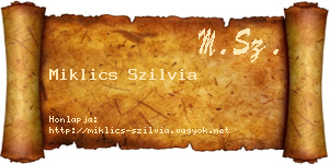 Miklics Szilvia névjegykártya