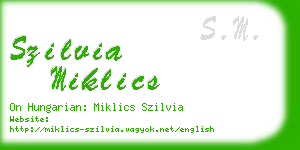 szilvia miklics business card